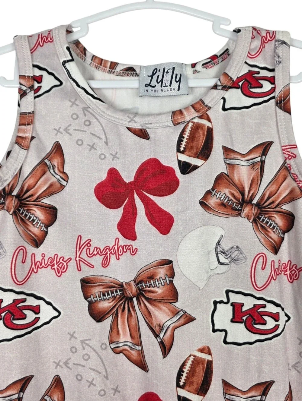 Lilly In The Valley Kansas City Chiefs Sleeveless Toddler Girl Romper Sz 2T